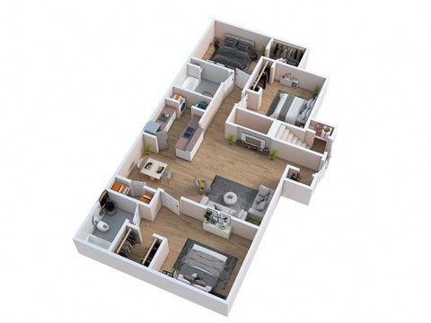 bedroom floor plan  3 bedroom with 2 baths  119